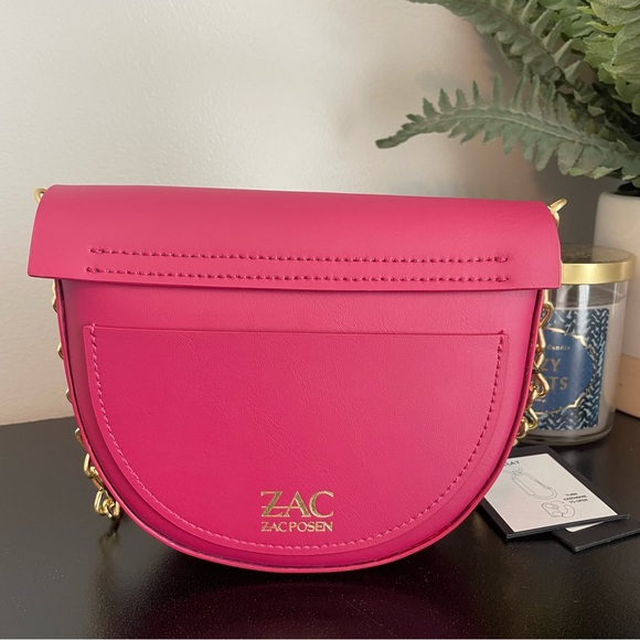 NWT Zac Posen Belay Mini Saddle Crossbody Bag in Orchid - Picture 4 of 14